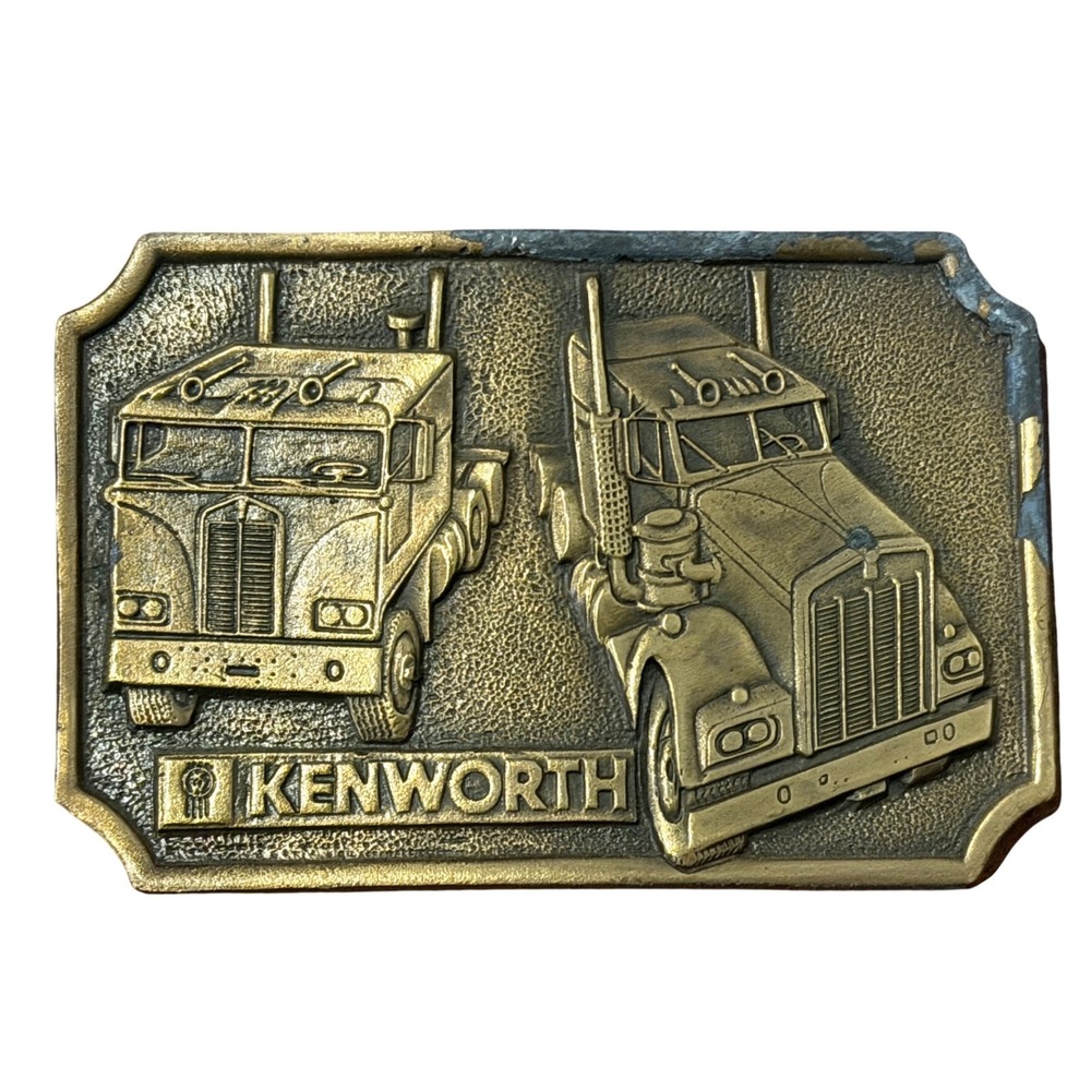 Vintage 1977 Kenworth Semi Truck Belt Buckle Tonkin F-41 Brass Tone Americana